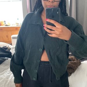 OAK + FORT green cardigan